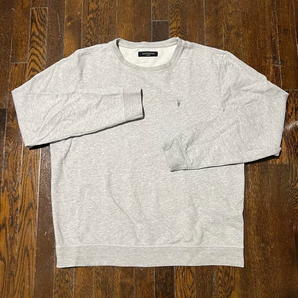 All Saints Heather Grey Crewneck Sweater